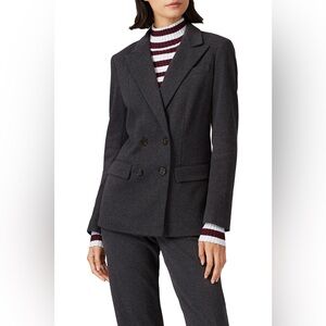 Polo Ralph Lauren Grey Work Blazer Double Breasted Sz 8 Gray Cotton Blend